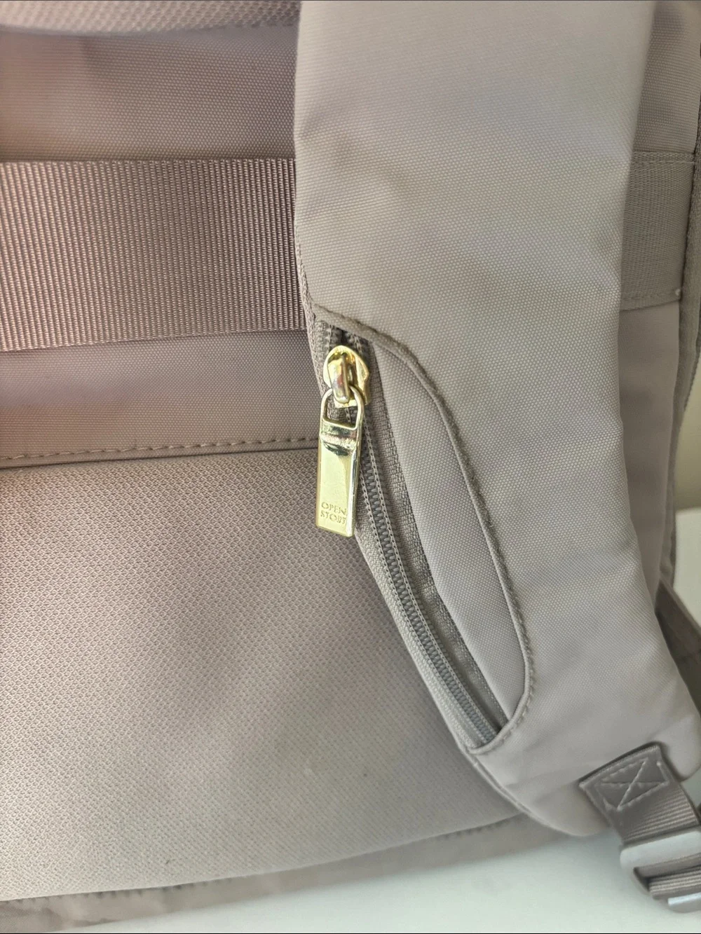 Neutral Gray Women's Backpack with Multiple Pockets